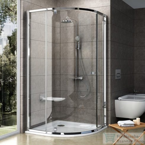 Ravak PIVOT PSKK3-100 100x100x190 cm-es íves zuhanykabin nyíló ajtóval,Króm+Transparent,376AAC00Z1