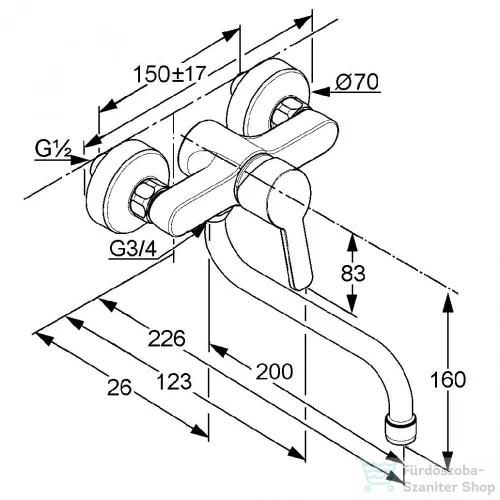 Kludi Logo Neo egykaros Fali mosogatócsap NA 15 379240575