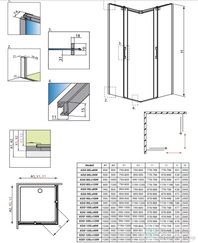 Radaway Espera KDD 120x120 zuhanykabin 380153-01L+380153-01R