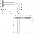 Hansgrohe AXOR UNO falsík alatti mosdócsaptelep 16,5 cm-es kifolyóval, nem zárható leeresztővel, polírozott arany hatású 38112990
