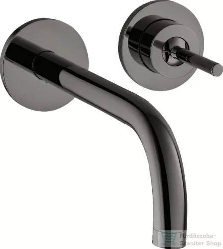 Hansgrohe AXOR UNO falsík alatti mosd ócsaptelep 16 cm-es kifolyóval, nem zárható leeresztővel, polírozott fekete króm 38113330