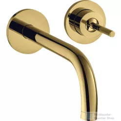   Hansgrohe AXOR UNO falsík alatti mosd ócsaptelep 16 cm-es kifolyóval, nem zárható leeresztővel, polírozott arany hatású 38113990