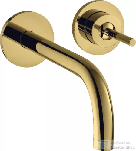 Hansgrohe AXOR UNO falsík alatti mosd ócsaptelep 16 cm-es kifolyóval, nem zárható leeresztővel, polírozott arany hatású 38113990