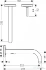 Hansgrohe AXOR UNO falsík alatti mosdócsaptelep 225 mm-es kifolyóval, nem zárható leeresztővel, polírozott arany hatású 38116990