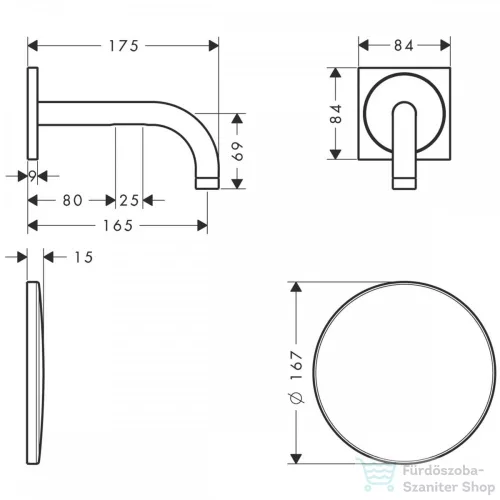Hansgrohe AXOR UNO elektromos mosdócsaptelep 165 mm-es kifolyóval, szálcsiszolt vörös arany hatású 38119310