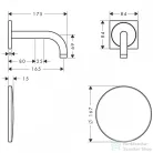 Hansgrohe AXOR UNO elektromos mosdócsaptelep 165 mm-es kifolyóval, szálcsiszolt sárgaréz 38119950
