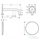 Hansgrohe AXOR UNO elektromos mosdócsaptelep 225 mm-es kifolyóval,matt fekete 38120670