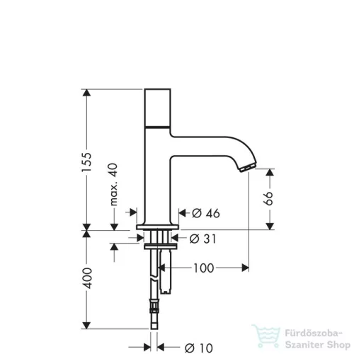 Hansgrohe AXOR UNO hidegvizes mosdó csaptelep DN15, leeresztő nélkül, króm 38130000