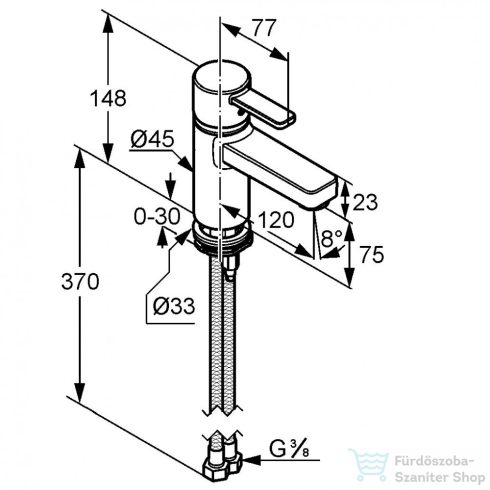 Kludi ZENTA XL egykaros mosdó csaptelep NA10, leeresztő nélkül, króm 382620575