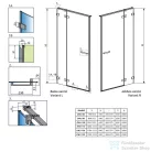 Radaway Euphoria DWJ 120cm-es balos zuhanyajtó 383812-01L+383214-01L