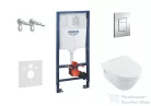 Grohe Rapid SL falra szerelhető WC szett, Villeroy & Boch Omnia Architectura CeramicPlus WC soft close ülőkével, Skate Cosmopolitan króm nyomólappal 38528SET-KB