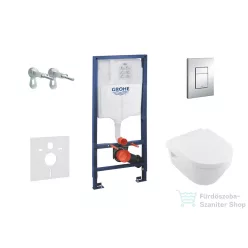   Grohe Rapid SL falra szerelhető WC szett, Villeroy & Boch Omnia Architectura CeramicPlus WC soft close ülőkével, Skate Cosmopolitan króm nyomólappal 38528SET-KB