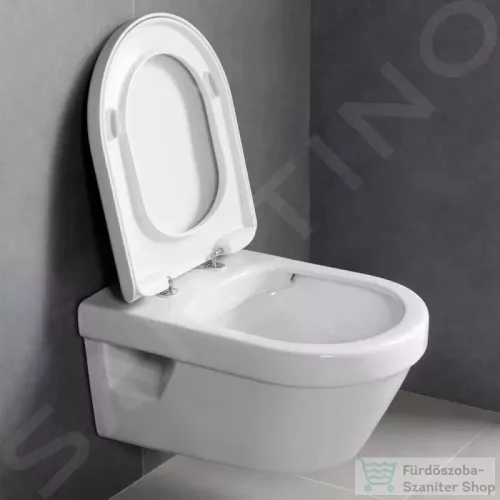 Grohe Rapid SL falra szerelhető WC szett, Villeroy & Boch Omnia Architectura CeramicPlus WC soft close ülőkével, Skate Cosmopolitan króm nyomólappal 38528SET-KB