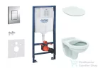 Grohe Rapid SL falra szerelhető WC szett, Ideal Standard Alpha WC soft close ülőkével, Skate Cosmopolitan króm nyomólappal 38528SET-KD