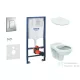 Grohe Rapid SL falra szerelhető WC szett, Ideal Standard Alpha WC soft close ülőkével, Skate Cosmopolitan króm nyomólappal 38528SET-KD