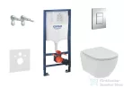 Grohe Rapid SL falra szerelhető WC szett, Ideal Standard Tesi WC soft close ülőkével, Skate Cosmopolitan króm nyomólappal 38528SET-KE