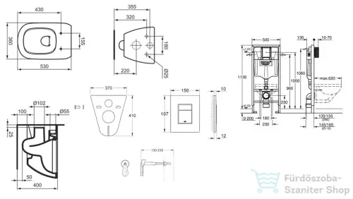 Grohe Rapid SL falra szerelhető WC szett, Ideal Standard Tesi WC ülőkével, Skate Cosmopolitan króm nyomólappal 38528SET-KF
