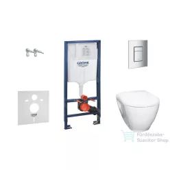   Grohe Solido falra szerelhető WC szett, Bau Ceramic WC soft close ülőkével, Skate Cosmopolitan króm nyomólappal 38528SET-KH