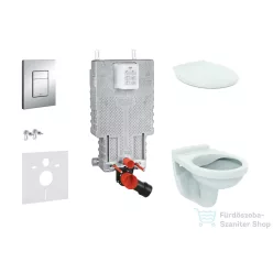   Grohe Uniset falra szerelhető WC szett, Ideal Standard Alpha WC soft close ülőkével, Skate Cosmopolitan króm nyomólappal 38643SET-KD