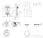 Grohe Uniset falra szerelhető WC szett, Ideal Standard Alpha WC soft close ülőkével, Skate Cosmopolitan króm nyomólappal 38643SET-KD