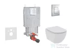 Grohe Uniset falra szerelhető WC szett, Ideal Standard Tesi Rimless WC soft close ülőkével, Skate Cosmopolitan króm nyomólappal 38643SET-KE