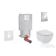Grohe Uniset falra szerelhető WC szett, Ideal Standard Tesi Rimless WC soft close ülőkével, Skate Cosmopolitan króm nyomólappal 38643SET-KE