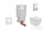 Grohe Uniset falra szerelhető WC szett, Ideal Standard Tesi WC soft close ülőkével, Skate Cosmopolitan króm nyomólappal 38643SET-KF