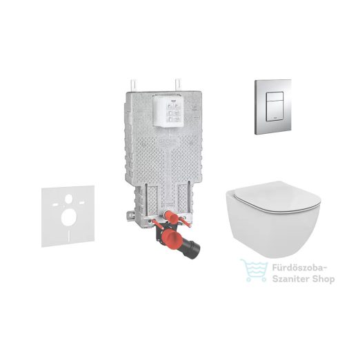 Grohe Uniset falra szerelhető WC szett, Ideal Standard Tesi WC soft close ülőkével, Skate Cosmopolitan króm nyomólappal 38643SET-KF