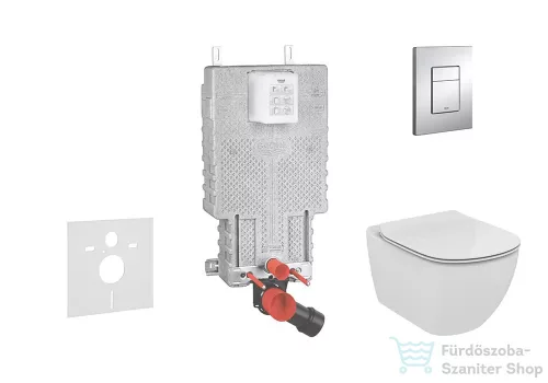 Grohe Uniset falra szerelhető WC szett, Ideal Standard Tesi WC soft close ülőkével, Skate Cosmopolitan króm nyomólappal 38643SET-KF