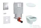 Grohe Uniset falra szerelhető WC szett, Ideal Standard Alpha WC ülőkével, Skate Cosmopolitan króm nyomólappal 38643SET-KR