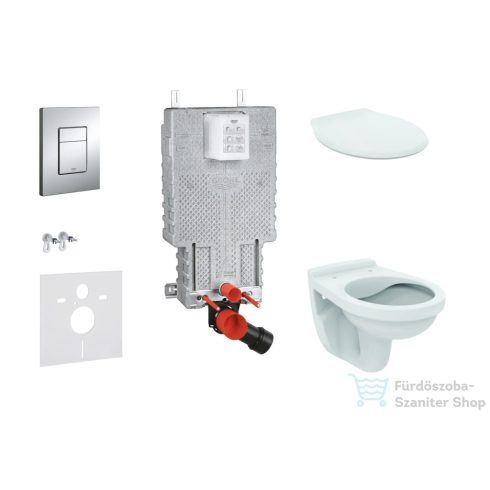 Grohe Uniset falra szerelhető WC szett, Ideal Standard Alpha WC ülőkével, Skate Cosmopolitan króm nyomólappal 38643SET-KR