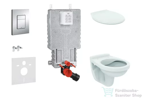 Grohe Uniset falra szerelhető WC szett, Ideal Standard Alpha WC ülőkével, Skate Cosmopolitan króm nyomólappal 38643SET-KR