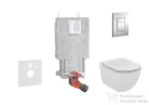 Grohe Uniset falra szerelhető WC szett, Ideal Standard Tesi Aquablade WC soft close ülőkével, Skate Cosmopolitan króm nyomólappal 38643SET-KU