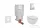 Grohe Uniset falra szerelhető WC szett, Ideal Standard Tesi Aquablade WC soft close ülőkével, Skate Cosmopolitan króm nyomólappal 38643SET-KU