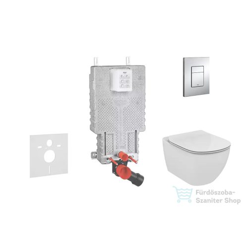 Grohe Uniset falra szerelhető WC szett, Ideal Standard Tesi Aquablade WC soft close ülőkével, Skate Cosmopolitan króm nyomólappal 38643SET-KU