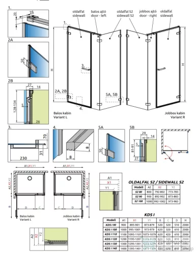 Radaway Arta KDS I 90J zuhanyajtó jobbos 386520-03-01R+1386100-03-01