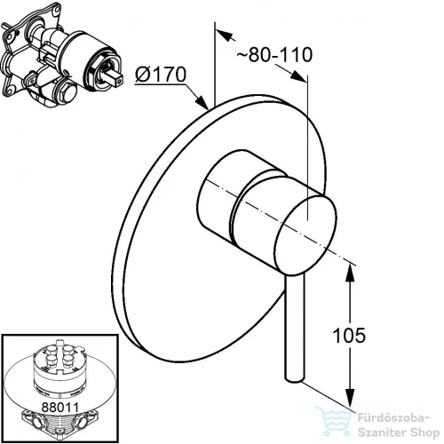 Kludi Bozz falsík alatti egykaros zuhanycsap 386550576