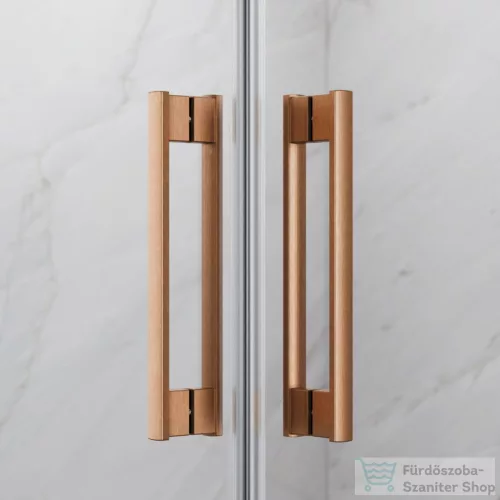 Radaway Idea 6 PDD 80x80 íves zuhanykabin, szálcsiszolt réz profil 387139-01-01+387141-93-01