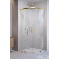   Radaway Idea 6 PDD 100x100 íves zuhanykabin, szálcsiszolt arany profil 387139-01-01+387142-99-01