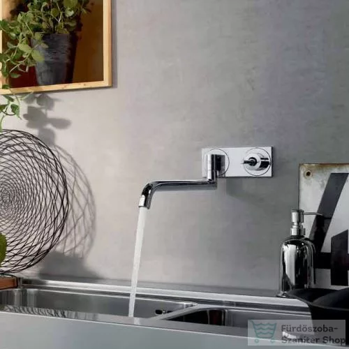 Hansgrohe AX Uno 2  egykaros fali konyhai csaptelep színkészlet falsík alatti szereléshez, króm 38815000