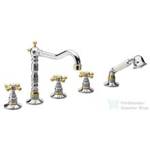   Sapho ANTEA Kádperemre szerelhető csaptelep, öt részes, króm/arany 3882