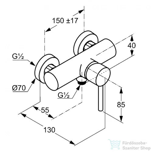 Kludi BOZZ egykaros zuhany csaptelep, króm 388310576