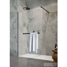   Radaway Modo New Black II 120 zuhanyfal törölközőtartóval, fekete (389124-54-01W)