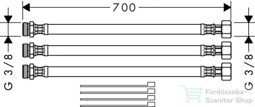 Hansgrohe Csőhosszabbító szett 2-lyukú mosdócsaptelephez 38960000