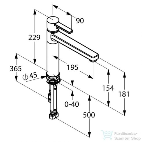 Kludi Zenta egykaros mosogatócsap nyílt rendszerű vízmelegítőhöz 389790575