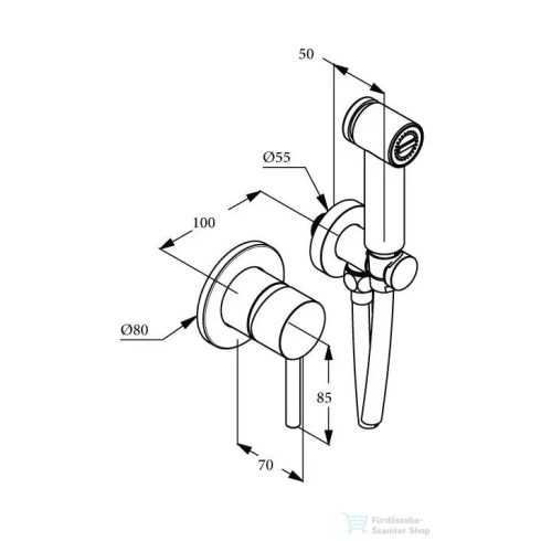 Kludi Bozz  bidécsap kézizuhannyal, matt fekete 389983976