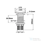 Sapho ISVEA klik-klak mosdólefolyó, 5/4“, 20-70mm, fehér kerámia fedéllel (38TP0161I)