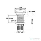 Sapho ISVEA klik-klak mosdólefolyó, 5/4“, 20-70mm, matt fekete kerámia fedéllel (38TP0163I)