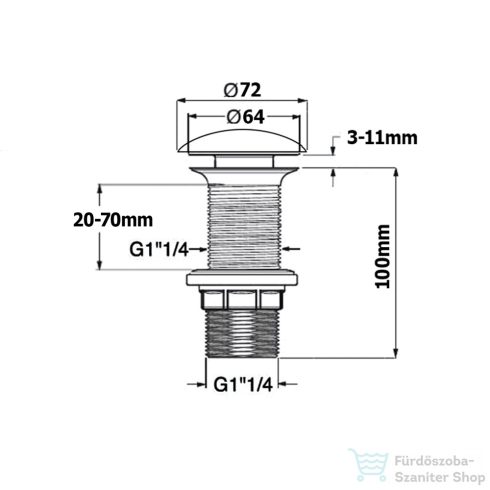Sapho ISVEA klik-klak mosdólefolyó, 5/4“, 20-70mm, matt fehér kerámia fedéllel (38TP0166I)