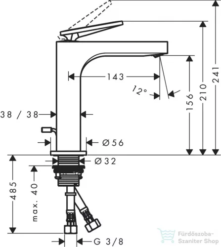 Hansgrohe AXOR CITTERIO 160 magasított mosdó csaptelep automata leeresztővel,szálcsiszolt bronz 39023140